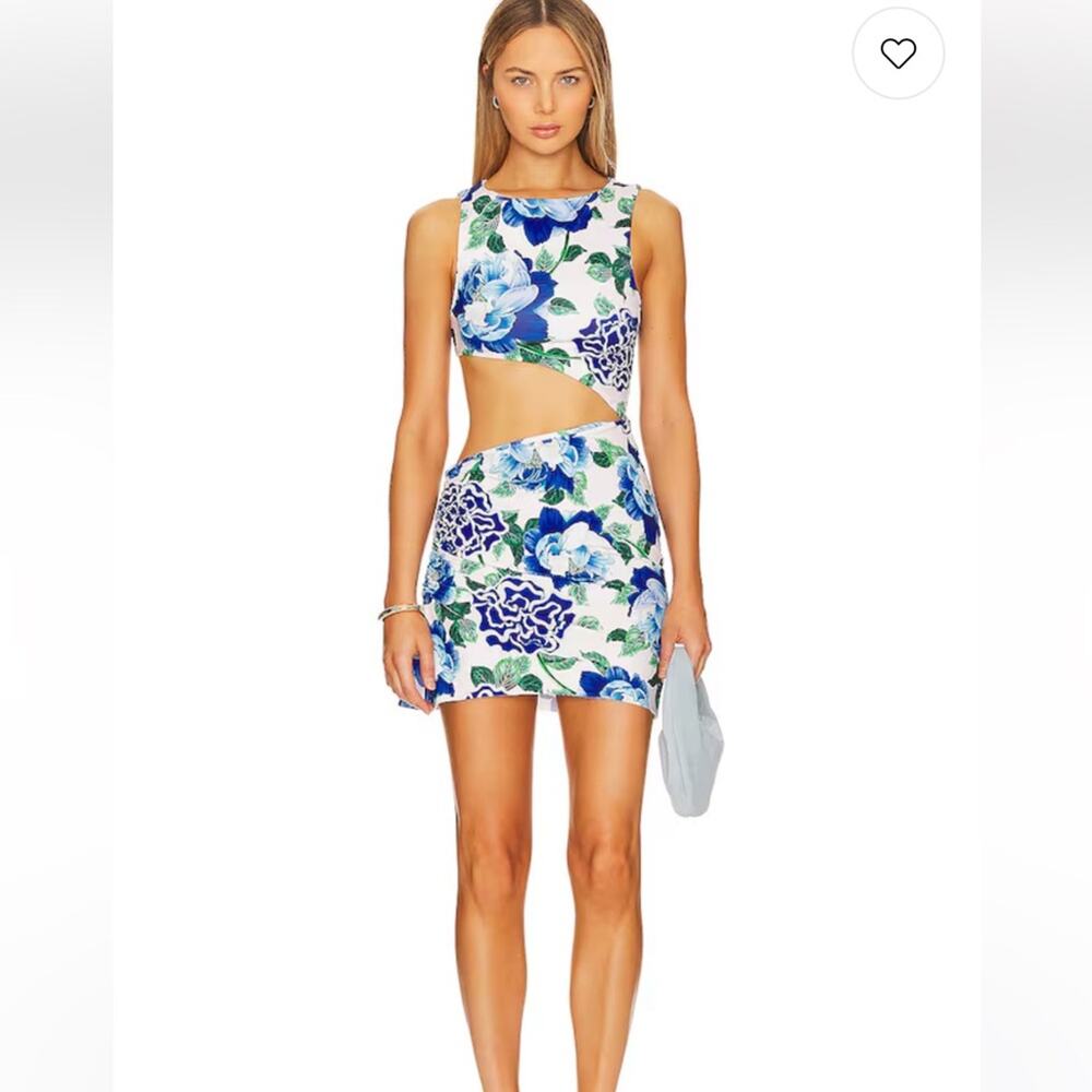Agua Bendita X Revolve Shea Mini Dress in Blue Waves Sz S